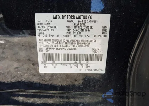 2019 Ford Edge Titanium from USA, damaged, VIN 2FMPK4K98KBB93684